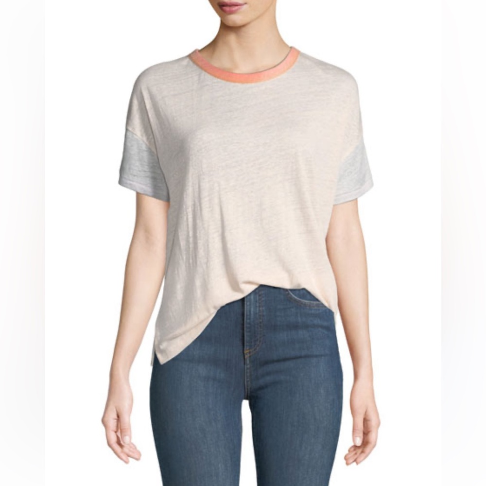 Rag & Bone Linen color block tee
